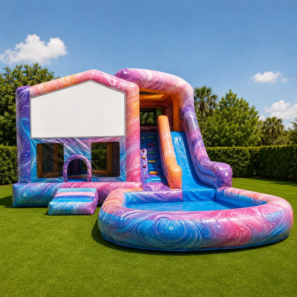 CUSTOM THEME MARBLE WATER COMBO WITH POOL rental from Jumpingwithus LLC